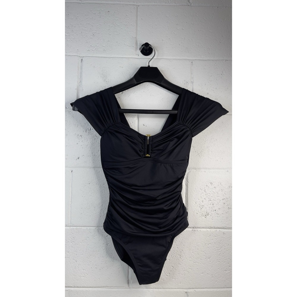 Kenneth Cole NY Swimsuit Bikini 1 one piece Size S Shoulders Black